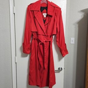 Vintage Worthington Red Long Trench Coat 16W